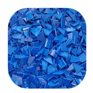 Sucata de HDPE reciclada, preço de fábrica, material plástico de resíduos de polietileno de alta densidade, tambor azul de HDPE, material reciclado
