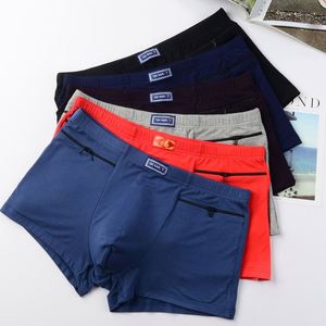 Men's Four Seasons Breathable Anti-Theft Modal Zipper Pocket Shorts Mid-Rise Leisure Sports <b>Pants</b> Disposable Knitted Waist for - Product Image 3