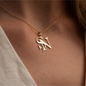 Joyería de acero inoxidable Carta personalizada 18K Chapado en oro Inicial Cadena <span class=keywords><strong>simple</strong></span> Collar de mujer para <span class=keywords><strong>la</strong></span> <span class=keywords><strong>vida</strong></span> diaria - Product Image 6