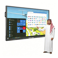 Tableau interactif 65 75 86 pouces 20 points d'interaction Écran LCD 4K Tableau intelligent pour l'éducation scolaire Panneaux plats interactifs avec OPS