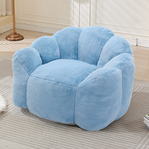 Modern Lotus <b>Compression</b> Sofa Bean <b>Bag</b> with Pull Ring Easy Move Soft Comfort Square Design Fabric for Living Room & Bedroom - Product Image 2