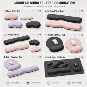 Juego de Alfombrilla de Ratón y Teclado Personalizado de 4 Piezas, Alfombrilla de Ratón Extendida para Juegos, Soporte Ergonómico para Muñeca de Teclado y Ratón - Product Image 6