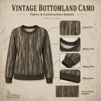 Sweat-shirt à capuche surdimensionné personnalisé pour femme, style vintage Bark Bottomland, col rond, imperméable et respirant, vêtements OEM ODM pour l'hiver