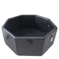 Spa gonflable personnalisé bain à remous énorme capacité bain froid plongeant couleur noire forme à huit côtés piscine gonflable