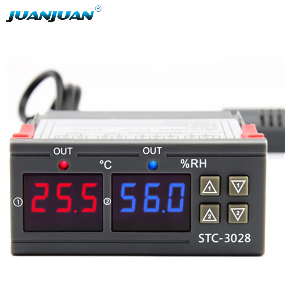 Digital STC-3028 Temperature Controller Thermostat Humidity Control Thermometer Relay Brewing Incubator Heater Cooler 24V 220V