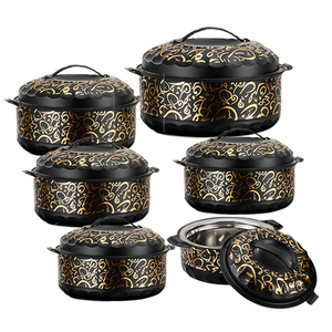 Set di 6 Contenitori Termici in Acciaio Inox per Alimenti, Grande Capacità con Coperchio, Pentola Calda, Vaporiera, Contenitore per Conservazione Alimenti - Product Image 1