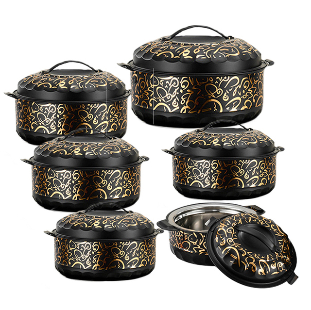 6PCS Stainless Steel Food Warmer Set Insulated Large Capacity Hot Pot  With Lid Jar Steamer Storage Food Storage Container