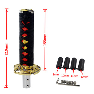 Poyracing Samurai Sword Gear <b>Shift</b> <b>Knob</b> 155mm x 210mm Black Red Aluminum Alloy Ergonomic Car Auto Manual Transmission - Product Image 3