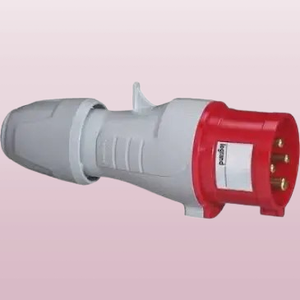 Baldor 16A 230V IP44 Industrial Electrical <b>Plug</b> Heavy Duty Grounding Single Outlet Gray <b>Red</b> Connector for Workshop Power - Product Image 1