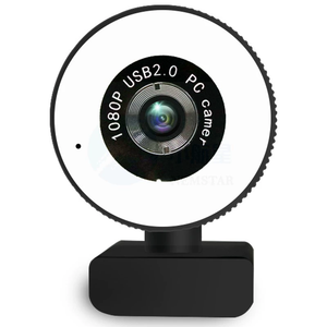 Webcam 1080P à bas prix, caméra PC multifonctionnelle avec lumière de beauté intégrée et microphone à réduction de bruit, parfaite pour les conférences vidéo - Product Image 1