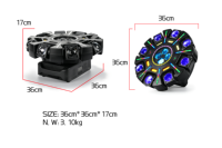 Lampe LED Hercules dorée à 8 bras, prix d'usine, RGB 4-en-1, DMX512, idéale pour les mariages, l'éclairage laser DJ, les lumières de scène disco
