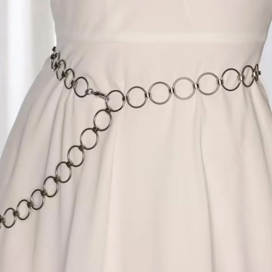 Chain Belt Women Waist for Dress Belly Jewelry Waist Chain Stainless Steel Fashion Circle Non Tarnish Waist Belt Chain