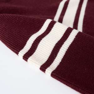 <span class=keywords><strong>Pull</strong></span> en laine 100% pour <span class=keywords><strong>femme</strong></span>, col rond, tricot épais, style minimaliste coréen, à rayures rouges, color block, décontracté, OEM - Product Image 3