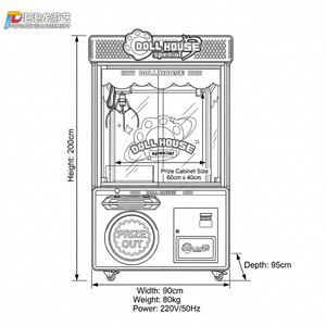 Máquina de Juegos Arcade de Muñecas, Operada con Monedas, Capturador de Premios, LED, Comercial, Metálica, con Idiomas Japonés/Español/Inglés - Product Image 5