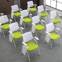 Chaise de formation pliante ergonomique en maille EKL avec table d'écriture pour salles de conférence, études ou bureaux
