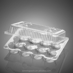 12 Khoang Dùng Một Lần Rõ Ràng Nhựa Cupcake <span class=keywords><strong>Cookie</strong></span> Container Hộp - Product Image 1
