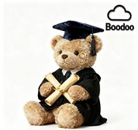 Ours en peluche personnalisé pour cadeau de remise de diplôme, mascotte avec logo d'entreprise, jouet en peluche anime, grand ours jaune, rembourrage en coton PP, matériau doux, Boodoo