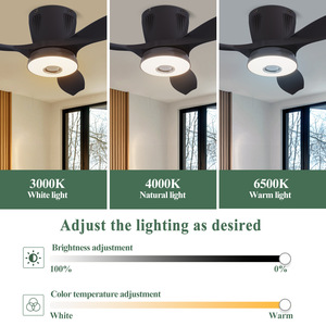 Low Profile Ceiling Fan with Light, <b>RGB</b> LED DC Motor, Dimmable 3000-6500K Ceiling Fan Light for Bedroom Kitchen Living Room - Product Image 3