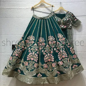 Ethnic Clothing Party Wear Malai Satin Embroidery Work Lehenga Choli With Dupatta Online Shopping India