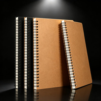 Carnet de croquis à spirale en gros avec couverture en papier kraft, logo personnalisé pour revendeurs, commandes en gros de papeterie