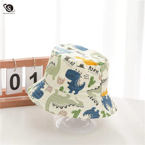 Printemps et automne mince bébé crème solaire dessin animé impression pêcheur chapeau large bord pêcheur Cool imprimé enfants coton seau chapeau - Product Image 2