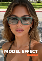 Lunettes de soleil unisexes pour adultes, monture carrée pleine en PC, protection UV400 - Design rétro robuste et confortable