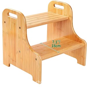 Taburete Infantil de Madera Maciza, Color Natural, Multifuncional, Ayuda para Baño y Aseo - Product Image 5