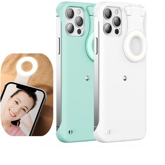 Beelan Shockproof Waterproof TPU+PC Hybrid Combo Phone Photo Selfie Ring Light LED 3D Cute Luxury Designer Case for 11/12