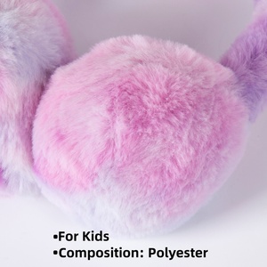 Warme, bunte Regenbogen-Tierohrenwärmer aus Kunstfell, Einhorn-Stirnband - Product Image 5