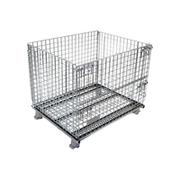 Cages de stockage galvanisées, rayonnages empilables, conteneurs pliables en treillis métallique pour le stockage de matières premières sur le sol d'usine