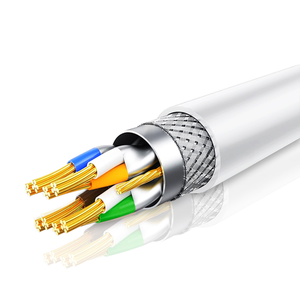 Cat8 Round White Network <b>Cable</b> Pure Solid Copper Conductor For High Speed Data Transmission Server Room Cabling - Product Image 1