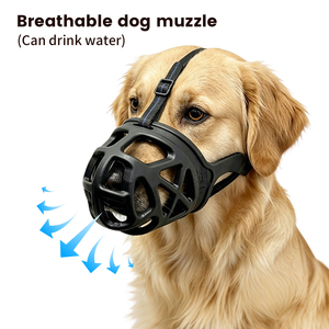 Muselière pour chien en silicone respirant, réglable, douce, anti-morsure, anti-aboiement, anti-mastication pour grands chiens - Product Image 1