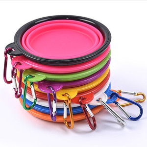 Toptan özelleştirmek dayanıklı seyahat Pet su besleme kasesi katlanabilir taşınabilir katlanabilir çevre dostu silikon köpek kasesi - Product Image 1