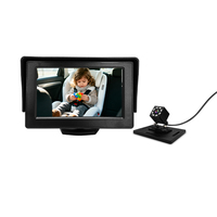 Moniteur bébé pour voiture 4,3'' avec caméra de vision nocturne IR, caméra de voiture pour bébé pour la surveillance des sièges arrière et des animaux domestiques, sécurité pour les nourrissons et les enfants