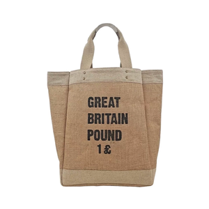 Bolsa <span class=keywords><strong>de</strong></span> Yute Natural Personalizada con Forro Impermeable, Combinación <span class=keywords><strong>de</strong></span> Lino y Algodón, Remaches <span class=keywords><strong>de</strong></span> Cobre Antiguo para Compras y Regalos - Product Image 1