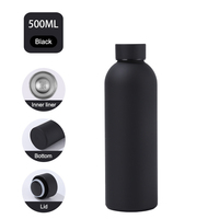 Botol minum Stainless Steel 500ml, botol air olahraga, termos, Flask, dinding ganda, baja anti karat