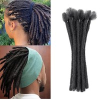 Extensiones de Cabello Humano Virgen Remy Indio de 18 Pulgadas, Doble Trama a Máquina, para Crochet y Dreadlocks, 100% Cabello Humano, Puntas Dobles, Todos los Colores, para Hombres