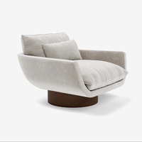Muebles de Diseño, Juego de Sofás en Forma de L para Sala de Estar, Respaldo Curvo Personalizado, Base de Madera, Sillón Individual