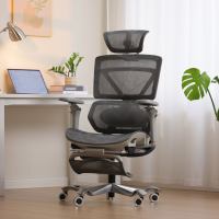 Chaise de bureau exécutive intelligente et moderne à IA avancée avec support dynamique et matrice de massage pour la détente du cadre supérieur