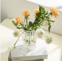 Vases de table en verre de luxe, décoration, bouteilles à fleurs, ensemble de vases transparents, vases en verre et en cristal Art Déco pour mariage