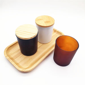 ขวดแก้วใส่เทียนเปล่า ขนาด 6 ออนซ์ 8 ออนซ์ 10 ออนซ์ 14 ออนซ์ สีดำ ขาว อำพัน ใส แดง พร้อมฝาปิดไม้ไผ่ สีดำ ทอง เงิน - Product Image 5