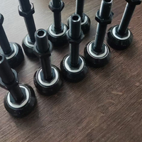 Pieds réglables en acier noir avec trous hexagonaux internes D38*M12