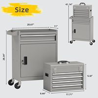 Coffre à outils 5 tiroirs 2 en 1 avec 4 serrures à roues Boîte à outils haute capacité Établi Armoire à outils