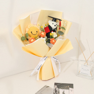 <span class=keywords><strong>Doctor</strong></span> Bear Inspirational High School Ingreso Examen Ramo Girasol Punto Lana Flor artificial Plantas decorativas - Product Image 5