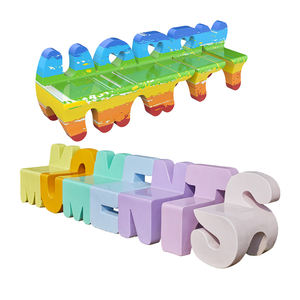 Y246 <span class=keywords><strong>Silla</strong></span> con letras personalizadas Banco del alfabeto Fibra de vidrio Cafetería moderna Muebles <span class=keywords><strong>Restaurante</strong></span> al aire libre Juego de gobierno Signo Público - Product Image 1