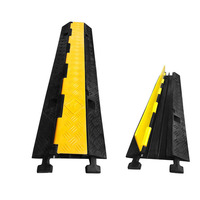 Protecteur de câble Rampes Trafic Vitesse Bosse Allée Tuyau Rampe de Câble avec Couvercle Jaune pour Intérieur Extérieur