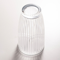 Ensemble de tasses en verre trempé de 12 oz, durables, de qualité supérieure, pour la restauration, les restaurants de luxe, l'usage domestique, tasse à thé, motif vertical, tasse à eau