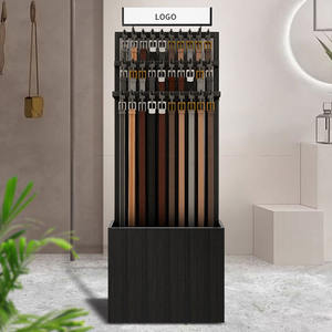 Support de rangement pour ceintures <span class=keywords><strong>en</strong></span> <span class=keywords><strong>cuir</strong></span> noir, blanc et or, étagère <span class=keywords><strong>en</strong></span> métal, crochet <span class=keywords><strong>en</strong></span> fer, support de présentation de ceintures suspendu - Product Image 6