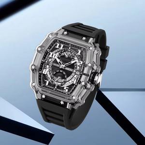 Drioshipping, reloj para hombre, nuevo diseño 2025, reloj Tonneau transparente para hombre, reloj de pulsera deportivo de lujo resistente al agua para exteriores - Product Image 5