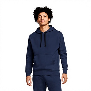 Conjunto de Sudadera con Capucha Gris para Hombre, Chándal Informal de Color Sólido de Longitud Completa con Bolsillos Laterales, Corte Regular, 100% Algodón, Ropa de Otoño - Product Image 2